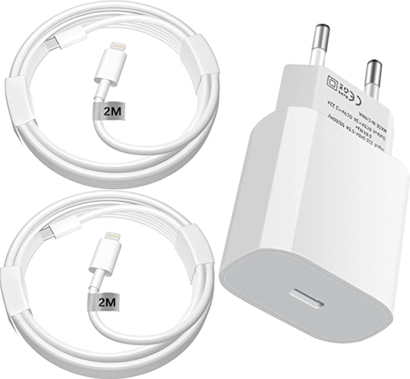 jojobnj Ladegerät für 8€ - iPhone Ladegerät mit 2x 2 Meter langen Ladekabeln 