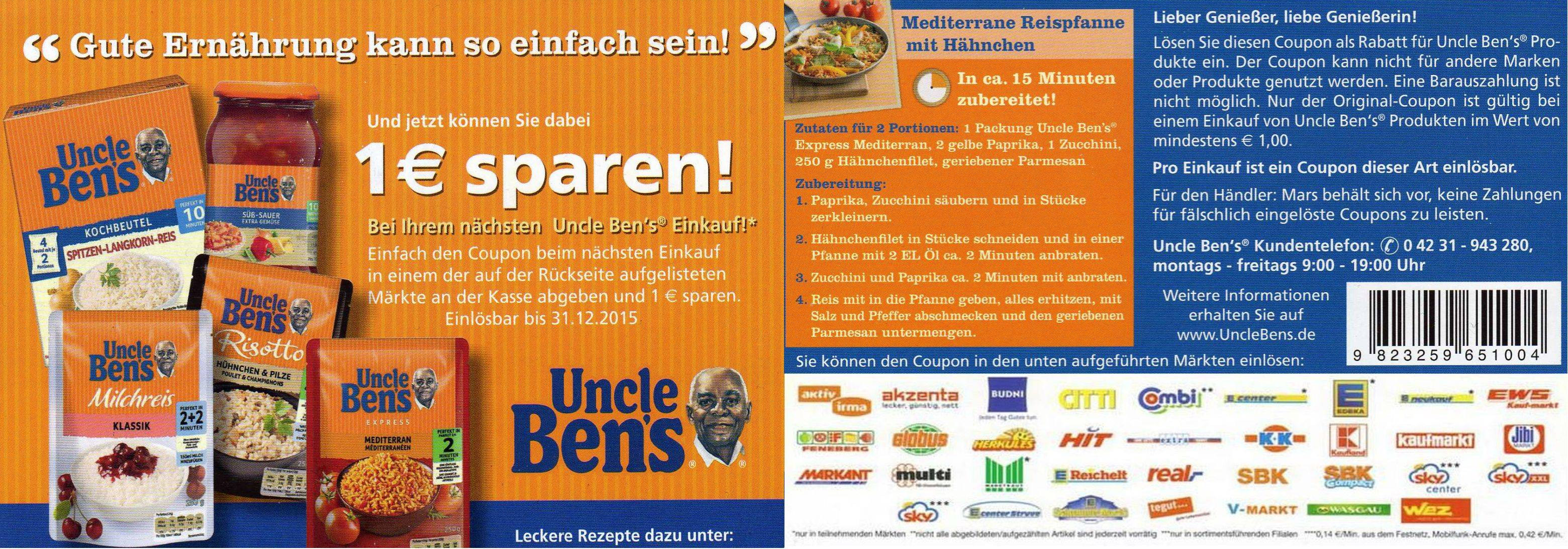 Top 10 der Supermarkt-Schnäppchen der KW 32 - z. B. Uncle Ben's Expressreis für 0,11€