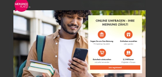 Meinungsplatz-Mitgliedschaft - gratis anmelden, Lose erhalten und bis zu 2,50€ pro Umfrage kassieren