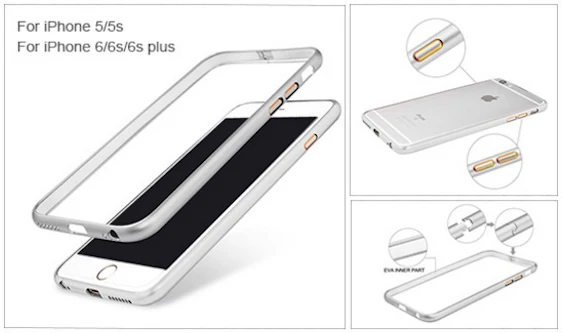 Kostenloser Metall-Bumper für iPhone 5 / 5S / 6 / 6S / Plus