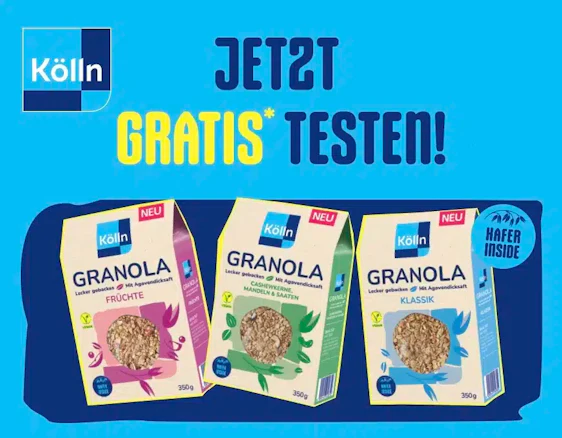 Kölln Granola gratis testen – bis zu 3,99 € Cashback sichern!