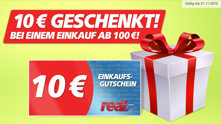 10€-Gutschein bei einem Einkauf ab 100€ bei Real [offline]