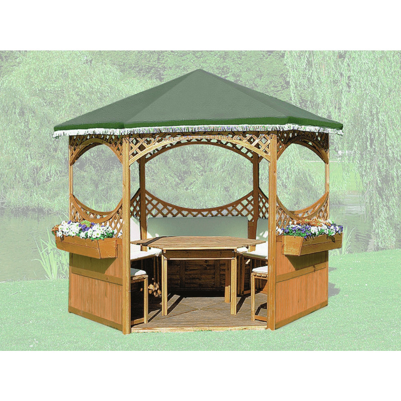 259,29€ auf Promex Pavillon Palma mit grünem Foliendach sparen