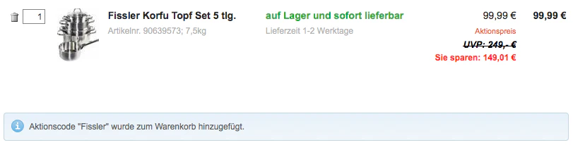 Rabatt bei Fissler