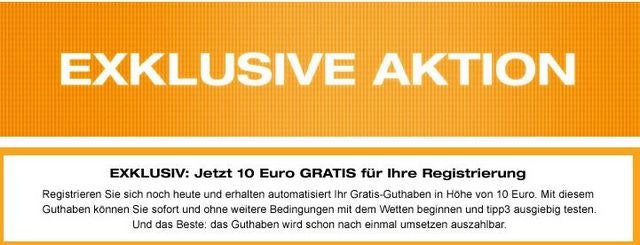 10 euro guthaben für registrierung bei tipp3