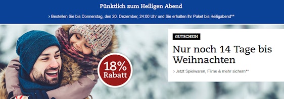 18% Weihnachts-Rabatt auf Filme, Spielwaren und mehr bei Thalia - z. B. günstige Brettspiele und Puzzles