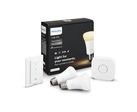 Philips Hue White Ambiance mit Bridge 2er Starter-Kit 9,5W E27 für 79,99 EUR inkl. Versand