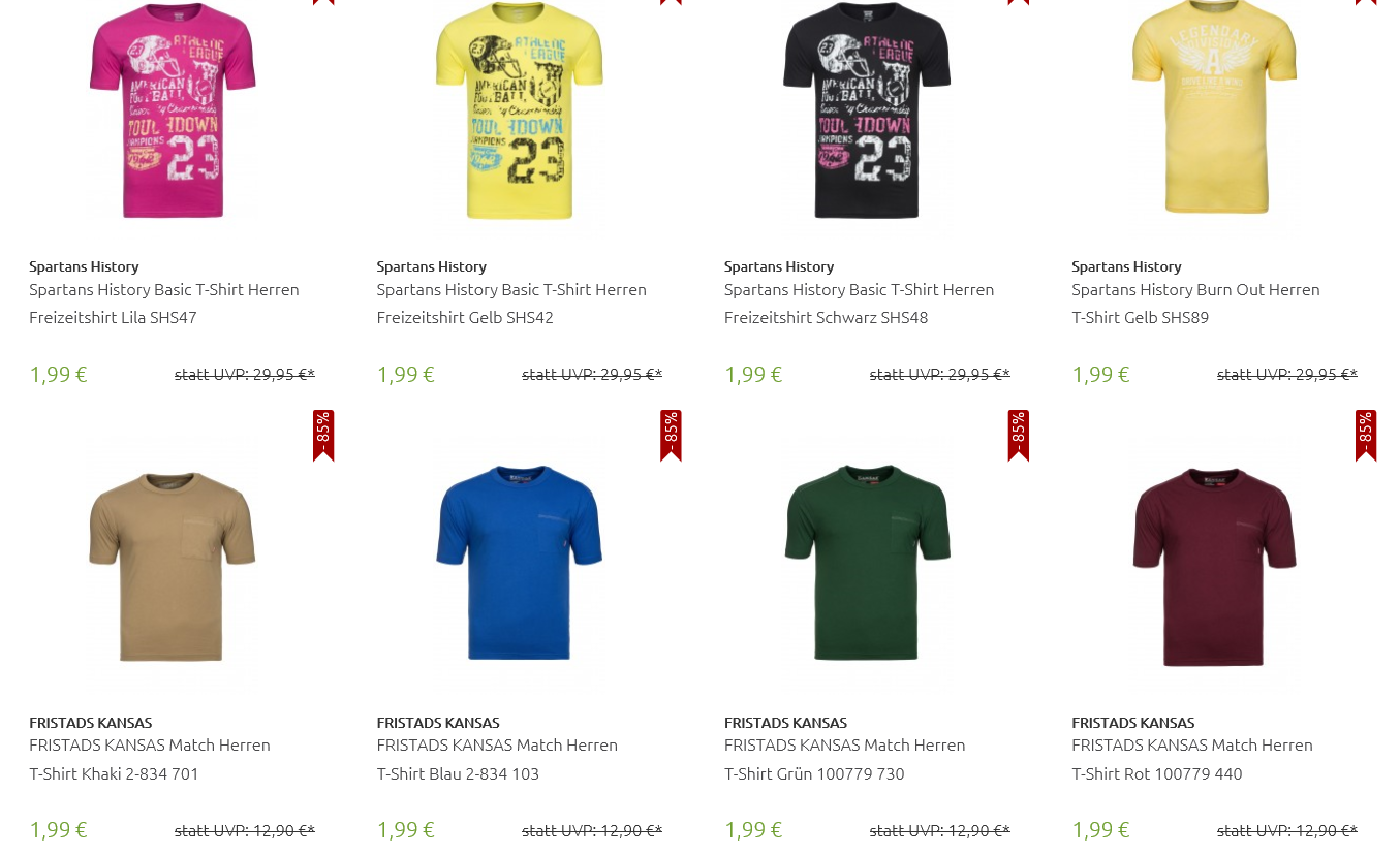 Verschiedene T-Shirts nur 1,99 EUR inkl. Versand