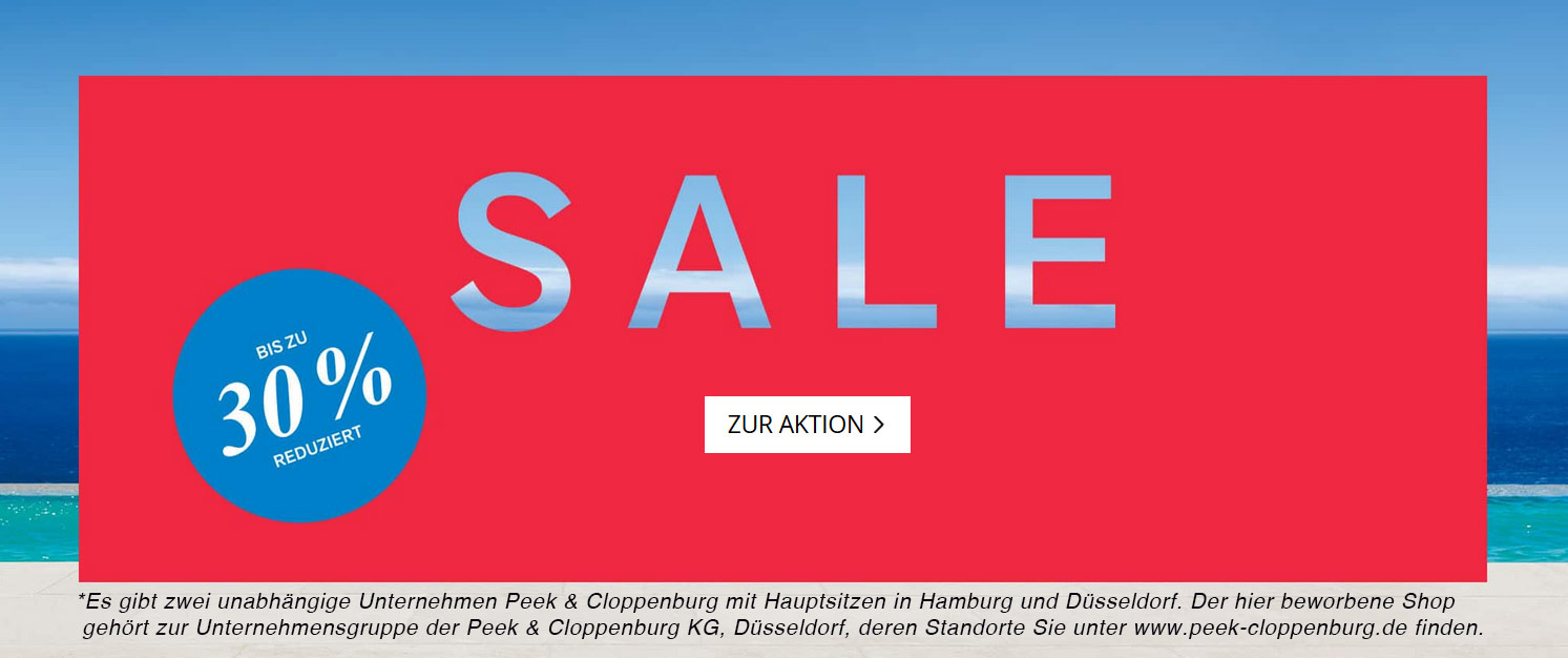 20% Extra-Rabatt auf reduzierte Sale-Artikel bei Peek &amp; Cloppenburg*
