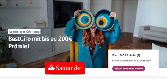 200€ Bonus » Kostenloses Girokonto inkl. Visa Debitkarte💰 Santander BestGiro