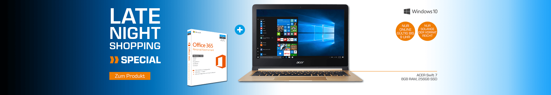 ACER Swift 7 (SF713-51-M2SB) + Office 365 für 899€  - 14 Zoll Ultrathin-Notebook, i5 Prozessor, 8 GB RAM, 256 GB SSD, HD-Grafik 615