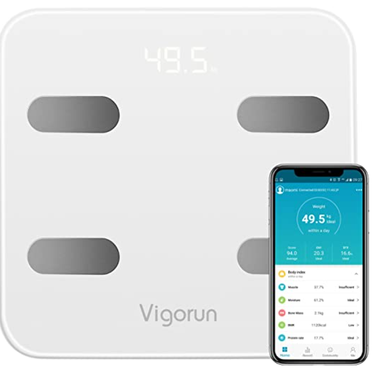 Digitale Bluetooth Körperfettwaage von Vigorun - Körperanalysewaagen - Appfunktion- Körperfettanalyse - BMI - nur 19,99€ AMAZON