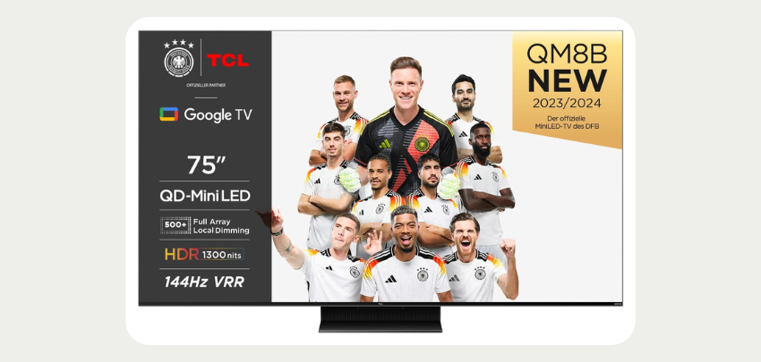 TCL 75QM8B für 999€ - Mini LED-QLED, 144Hz Bildrate, IMAX Enhanced