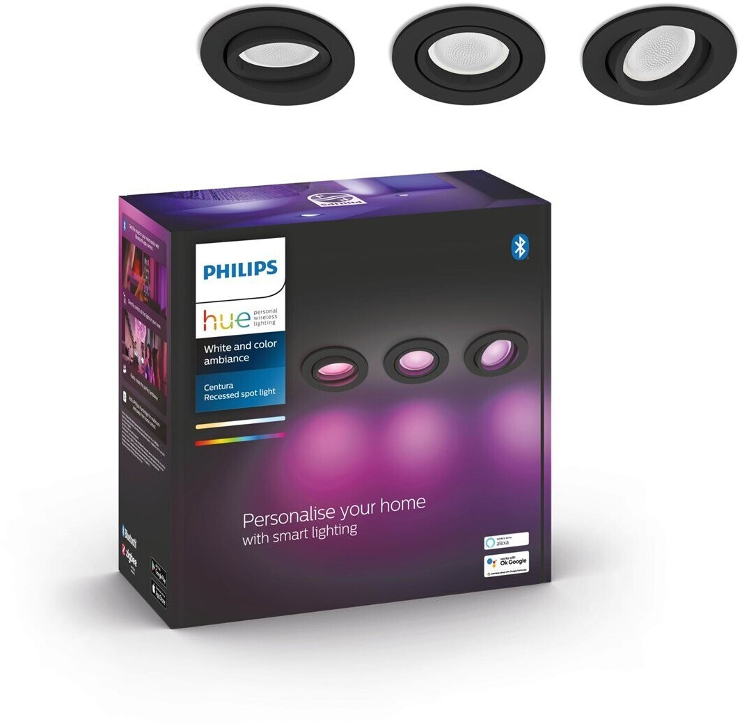Letzte Chance! 3er-Set Philips Hue Centura für 119€ – Smarte Einbauspots in Schwarz