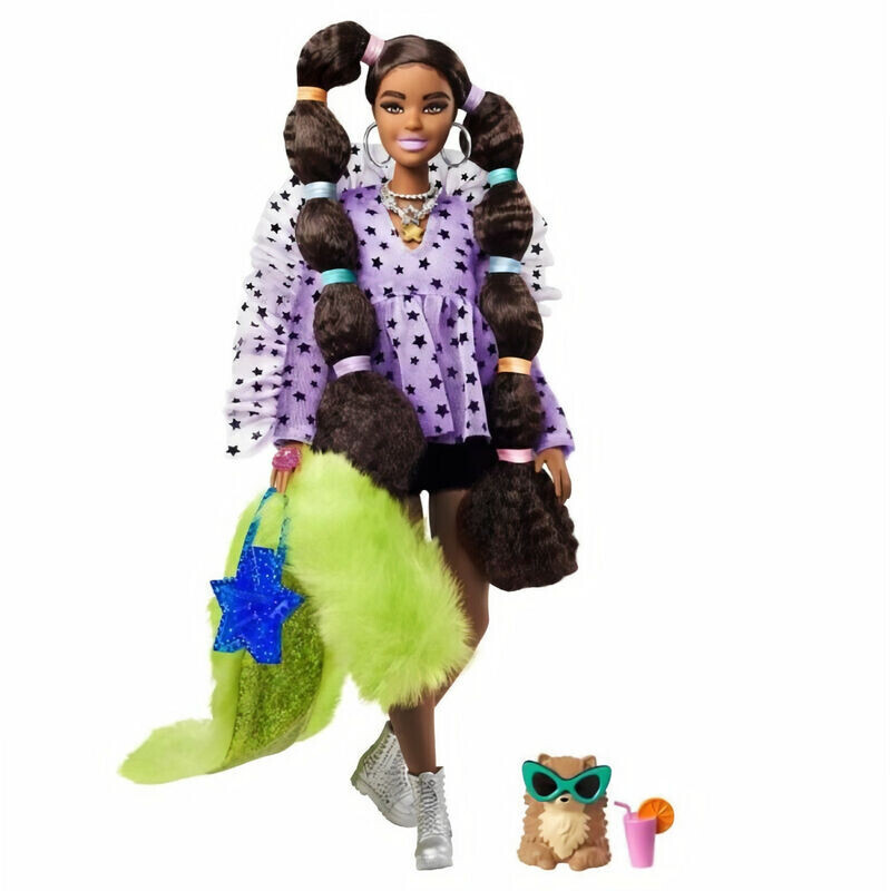 Barbie Extra doll #7 Barbie-Puppe in top and furry shrug (GXF10) 33% reduziert
