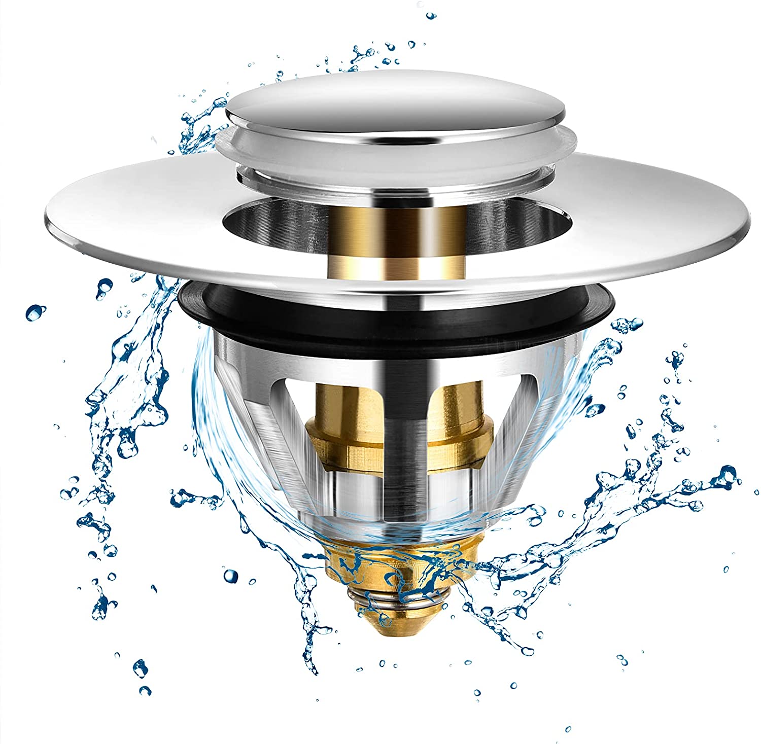 Piaozoo Ablaufgarnitur Waschbecken,Universal POP UP Ventil 