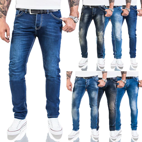 Rock Creek Designer Herren Jeans Slim Fit Basic Jeans