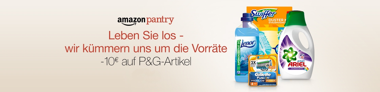 Amazon Pantry: 10€ Rabatt auf P&amp;G Artikel bei 25€ MBW - Keine Versandkosten ab 29€ bis 30.04