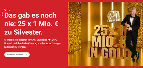 🎉 SKL Millionenspiel: Losanteile mit 25€ Bonus sichern!