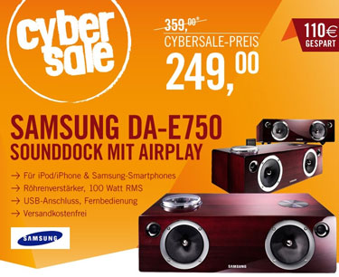 Samsung DA-E750 - hochwertiges Sounddock mit AirPlay und Röhrenverstärker für 249€ *UPDATE*