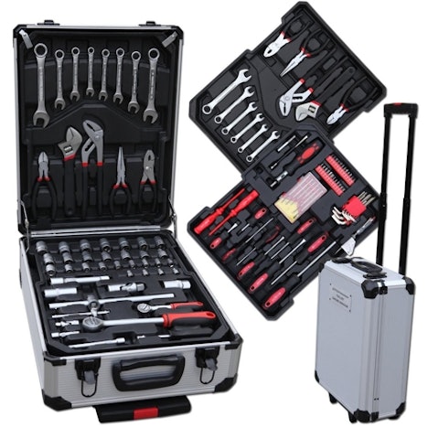 207 teiliger Werkzeugkoffer / Werkzeugkiste - Chrom Vanadium für 59,95€