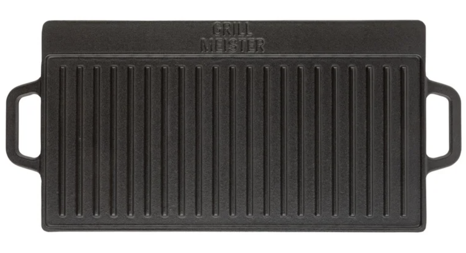 Grillmeister Gusseisen für 14€ - beidseitig nutzbare Grillplatte mit Griffen