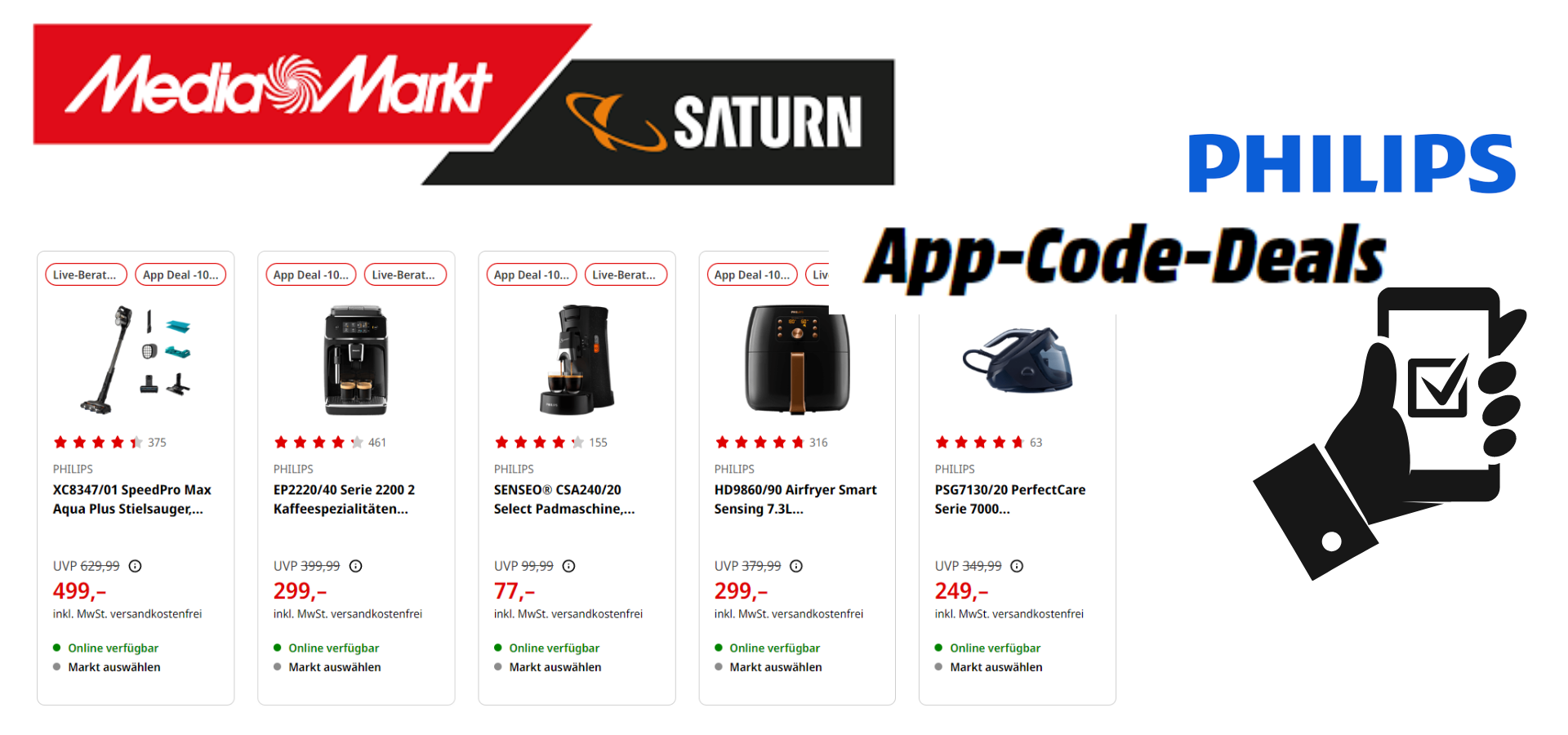 10% Media Markt Gutschein auf 'Philips' 💡 Jetzt in den App-Deals sparen!