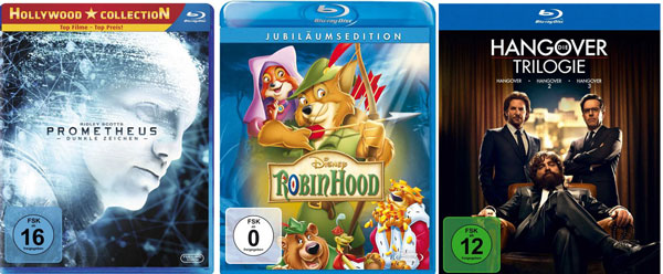 Diverse Blu-rays ab 5€ pro Film - z.B. Furious 6 Movie Collection, Disney Robin Hood, Hangover Trilogie