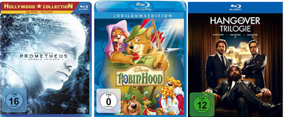 Diverse Blu-rays ab 5€ pro Film - z.B. Furious 6 Movie Collection, Disney Robin Hood, Hangover Trilogie