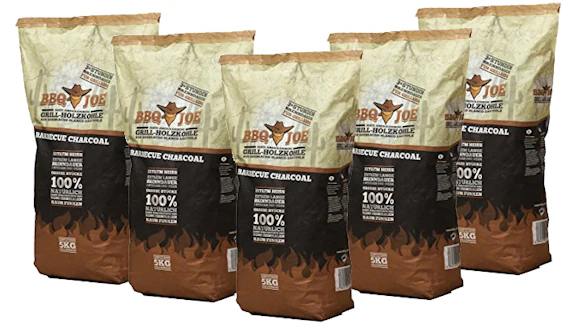 5 x 5kg BBQ Joe Best American Quebracho Blanco Hartholz-Kohle für 28€