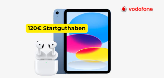 eff. GRATIS 🍏📱 Apple iPad 2025 11 (WiFi) & AirPods (5 Gen) mit 70 GB 5G Vodafone-Allnet