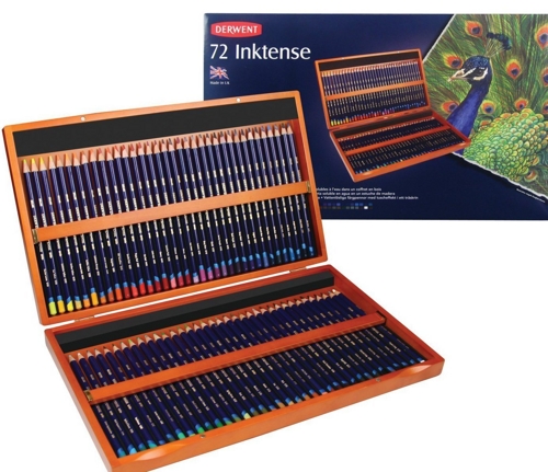 Derwent Inktense Tinteneffektstifte in Holzbox 72 Stück für 81,59 EUR inkl. Versand