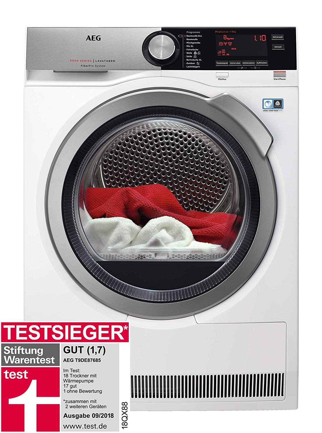 AEG A+++ Wärmepumpentrockner T9DE87685 Testsieger 