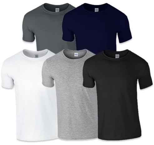 Gildan Softstyle für 21€ - 7er Set Herren-T-Shirts aus 100% Baumwolle