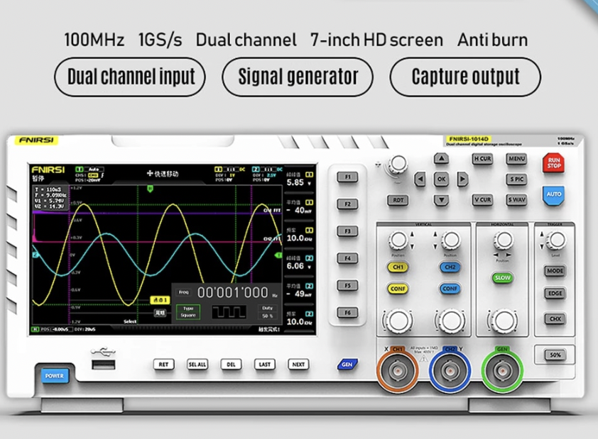 FNIRSI-1014D Digitale Oszilloskop tragbare Digitale Oszilloskop Dual Kanal Eingang