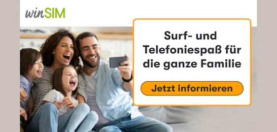 📱WinSIM LTE All 7 + 1GB für 7,99€/Monat – 8GB LTE, Allnet- und SMS-Flat, EU-Roaming📱