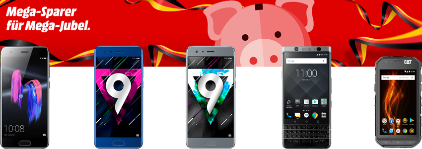 Media Markt Mega-Sparer Aktion - z. B. Honor 9 64GB Schwarz für 279€