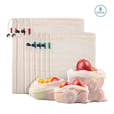 Bio-Baumwollbeutel (Mehrweg) für Obs/Gemüse Einkauf