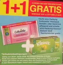 dm: Kleenex Taschentücher Balsam gratis beim Kauf von Cotonelle feuchtes Toilettenpapier (Maxi-Pack)