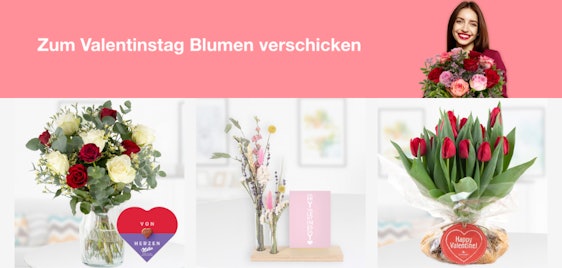 🌹 Blumenshop Angebote zum Valentinstag - ab 19,95€ 🌷 | 15% Extra-Rabatt