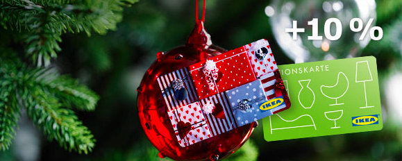 Rabatt bei Ikea: Geschenkkarte kaufen und 10% des Betrags als Aktionskarte dazu bekommen