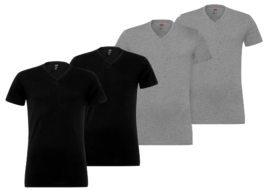 Levi' T-Shirts für 30€ – V-Neck oder Rundhals von S bis XL im 4er Pack