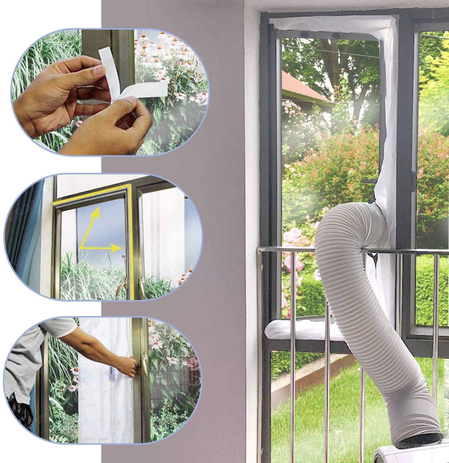 400CM Fensterabdichtung Für Mobile Klimageräte und Abluft-Wäschetrockner