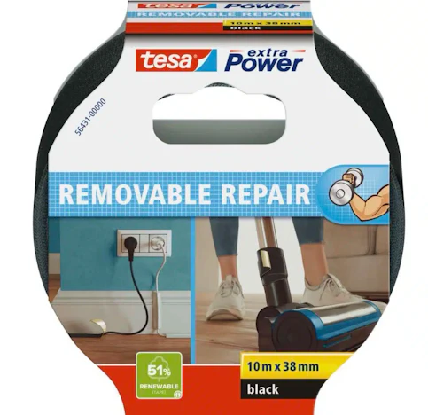 tesa extra Power Eco Repair Gewebeband 10 m x 38 mm in schwarz für 3,90€(statt 5,90€)