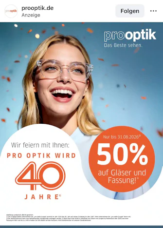 Brille Optiker 50 Prozent