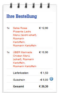 Lieferservice-Gutschein