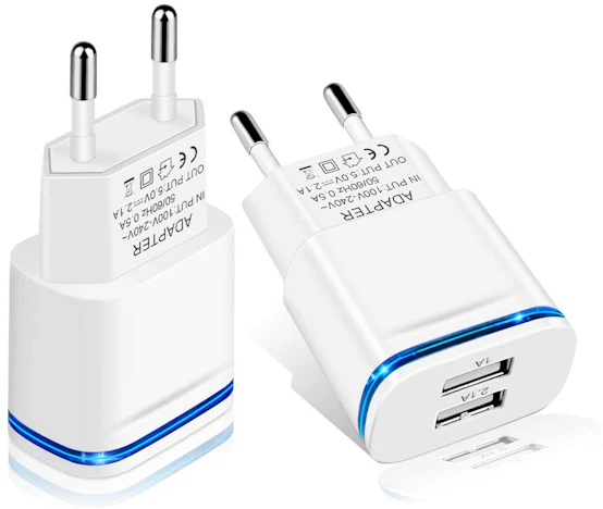 LUOATIP USB Ladegerät 2.1A/5V 2-Pack Ladeadapter