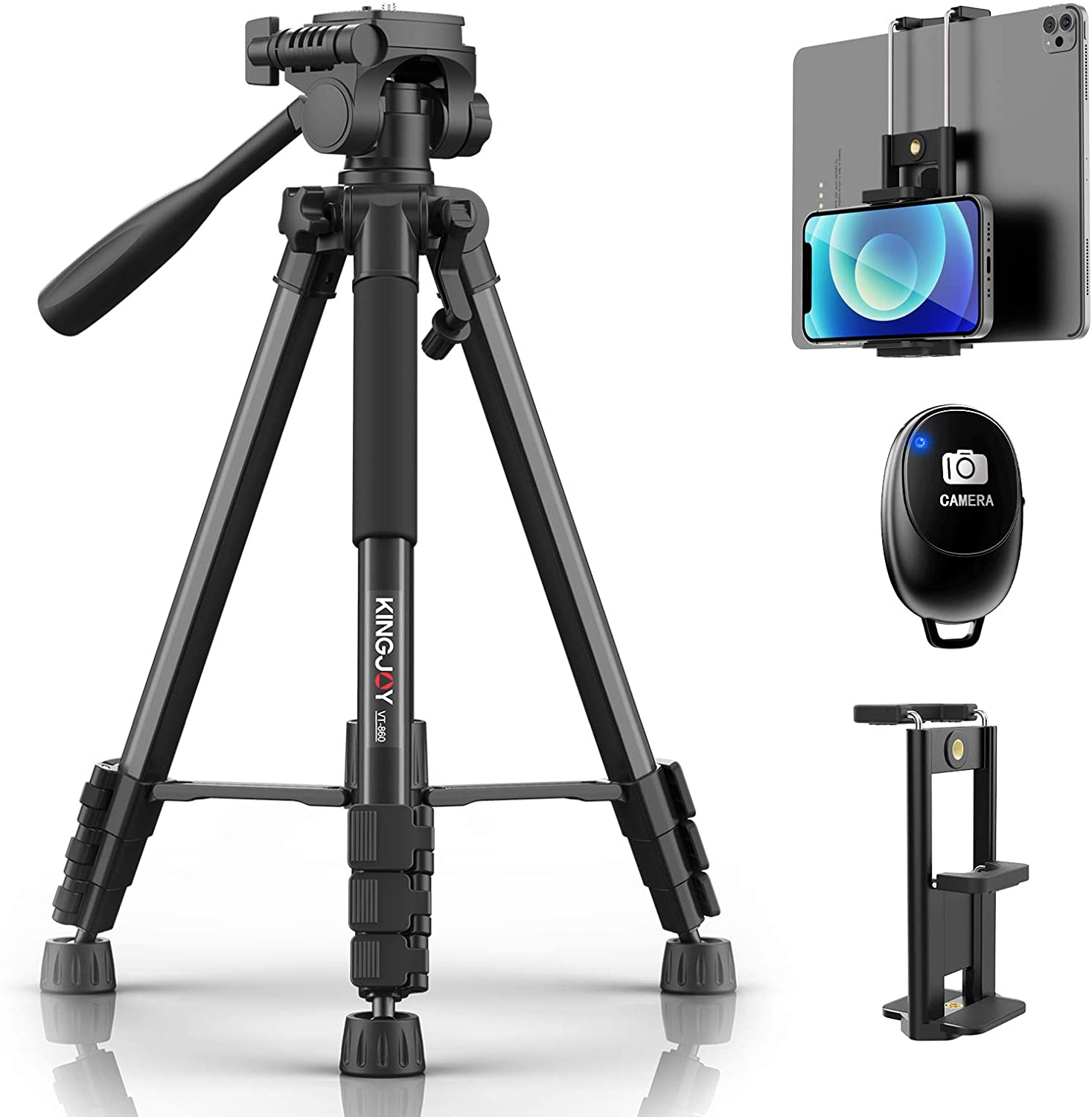 KINGJOY Stativkamera für 19,49 Euro mit Bluetooth-Fernbedienung und 2-in-1-Clip