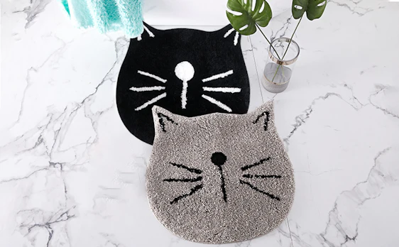 2er Set Badematten im Katzen Design (Mit Coupon)