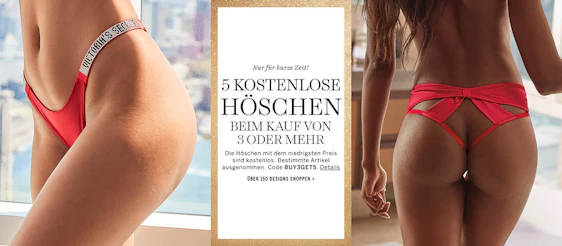 Victoria's Secret: 3 Höschen kaufen + 5 weitere geschenkt bekommen